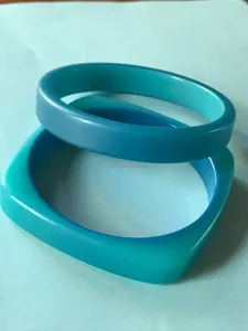 Bohemian Designer's Eco-friendly Trendy Resin Cuff <b>Bracelets</b> Sky Blue <b>Stacking</b> Wedding Fashionable Jewelry Accessories - Product Image 3