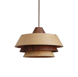 Lampe suspendue moderne en bois de noyer et bois naturel à plusieurs niveaux pour salle à manger – Excellent prix – Vente en gros - Product Image 1