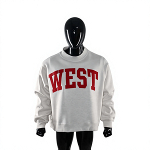 West <b>Leopard</b> <b>Print</b> Crew Neck <b>Sweatshirt</b> Custom Blank Women's Heavyweight Fleece Casual Fashion Pullover OEM Cotton Blend - Product Image 3
