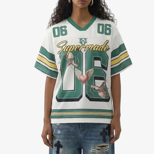 Camiseta Deportiva Retro de Fútbol Americano y Fútbol Soccer, Personalizada OEM, de Alta Calidad, en Malla de Poliéster, Estilo Holgado, Corta, Tallas Grandes, para Verano - Product Image 2