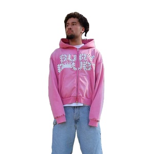 Sudadera con Capucha de Diamantes de Imitación Más Vendida, Sudadera con Capucha Personalizada con Diamantes, Ropa Urbana, Proveedor de Marca Privada OEM - Product Image 1