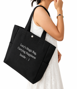 Bolsa de Mano Personalizada de Lona de Algodón, Bolso de Hombro con Múltiples Bolsillos para Viajes al Aire Libre, Logotipo Personalizado - Product Image 1