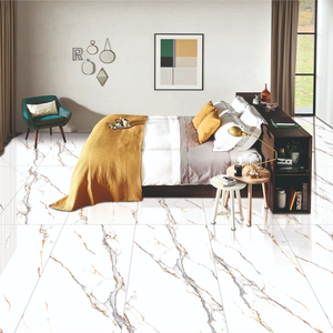 Carreaux de sol et de mur en porcelaine royale Statuario modernes, finition mate, résistants aux acides, isolation thermique, dalles épaisses pour intérieur, villa - Product Image 1