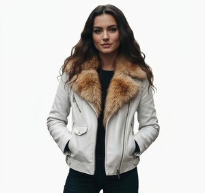 Winter New Style Wholesale Regular Length Warm Fluffy Luxury Fur Collar Genuine Sheepskin Shearling Coat for <b>Women</b> - Product Image 1
