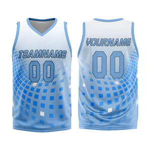 Conjunto de Uniforme de Baloncesto Sublimado Personalizado, Unisex para Adultos, Cuello en V, Sin Mangas, Transpirable, Poliéster, Estampado Geométrico - Product Image 2