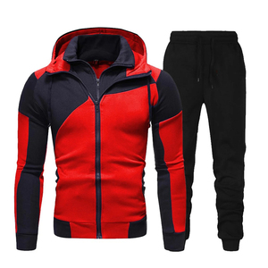 Wholesale Mens Hoodie Tracksuit Set Cotton <b>Fleece</b> <b>Joggers</b> Full Zipper Casual Custom Sportswear - Product Image 3