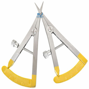 Calibrador de Medición Dental Castroviejo Curvo con Tornillo de Bloqueo 0-20mm, Instrumento Quirúrgico de Acero Inoxidable - Product Image 1