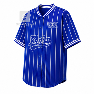 Camiseta personalizada de la hermandad Zeta Phi Beta, de manga corta, con logotipo en la parte delantera, camiseta a rayas azul y blanca para mujer, ropa griega. - Product Image 2