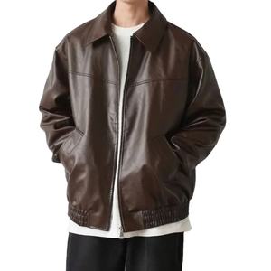 Chaqueta Bomber Unisex de Cuero Genuino 100%, Roja, Manga Larga, con Logotipo Frontal, Impermeable y Resistente al Viento, Nueva Llegada - Product Image 4