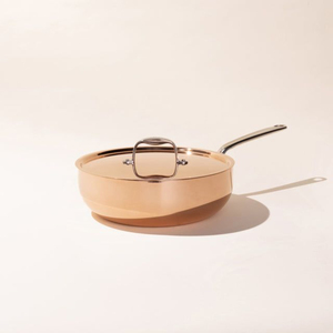 Wholesale Pure Copper Saucier <b>Pan</b> with Lid Stainless Steel Interior Copper Fry <b>Pan</b> for Chef-Grade Frying and Cooking - Product Image 5