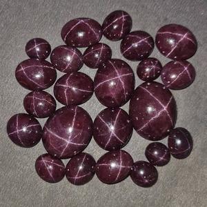 อัญมณีโกเมน Cabochon 6เส้นจากธรรมชาติที่หายากที่สุดใน100% - Product Image 3