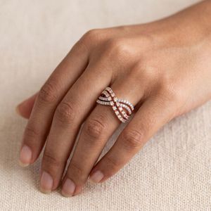 Anillo de Diamantes Cultivados en Laboratorio con Diseño en Espiral de Varias Filas en Oro Rosa - Product Image 4