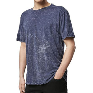 T-shirt pour homme en coton 100% de haute qualité, lavage à l'acide, logo personnalisé, respirant, col rond, coupe classique, meilleur prix en ligne, vente en ligne - Product Image 1
