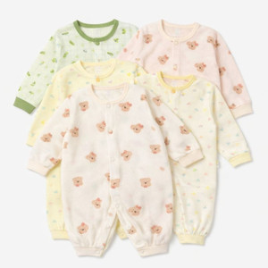 JALBEBE Tutina Unisex per Neonati in Cotone 100% Stampato e Tessuto, Manica Lunga, Chiusura Frontale con Bottoni, Lavabile, Per Tutte le Stagioni - Product Image 1