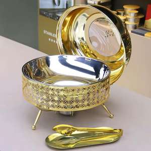 Marmite isotherme durable à finition bois avec couvercle en acier inoxydable martelé, chauffe-plats traditionnel, plat de service pour casseroles et couverts - Product Image 6