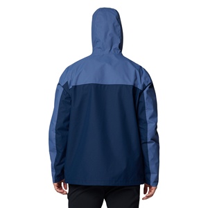 <b>Men's</b> Hooded Color Blocking Waterproof <b>Jacket</b> Regular Fit Polyester Autumn Casual Outdoor Wear with Zipper Closure - Product Image 3
