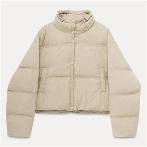 Veste courte matelassée de luxe de qualité hivernale, softshell d'extérieur, rembourrage en duvet, écologique, manteaux pour femmes, confortable, couleur unie - Product Image 6