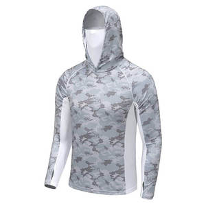 Sweat à capuche camouflage à manches longues pour homme, vêtement de pêche, pull-over, 100% polyester respirant par Massee Sports MS-0926-4 - Product Image 1