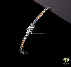 Pulsera DE TENIS arcoíris Multicolor Moissanite Crystal Rhinestone Declaración de lujo Cadena unisex Joyería Elegante Pulsera de boda - Product Image 6