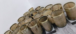 Cuerno de Bebedero de Cuerno de Búfalo Natural Hecho a Mano Personalizado, Pulido, Arte Moderno, Vaso Corto, Ecológico - Product Image 2
