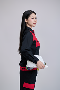 Vêtements de travail vietnamiens respirants et durables pour hommes, haute visibilité, manches longues, anti-plis, lavables, en tissu TC, confortables, noir/rouge - Product Image 4