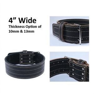 Cinturón de Levantamiento de Pesas de Cuero, Diseño de Doble Hebilla Resistente, 4 Pulgadas de Ancho, Soporte de 10 mm de Grosor, Antideslizante, para Entrenamiento Profesional - Product Image 2