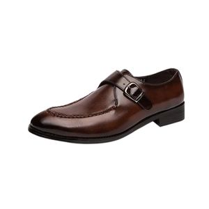 Zapatos de Cuero Marrón para Hombre, Punta Redonda, Elegantes, Casuales de Negocios, Cómodos, con Cordones, Calzado de Vestir, Fabricante, Suministro Global - Product Image 3