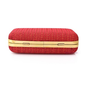 Designer Handmade Women's Embroidered Red Design Clutch Purse Evening Clutch <b>Bag</b> with Detachable Chain Strap for women - Product Image 3