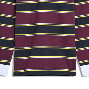 latesr <b>White</b> Stripe Collar Rugby Polo Shirts <b>Long</b> <b>Sleeve</b> Rugby Jersey Men's Two Tone Color Best Quality Rugby Shirt - Product Image 4