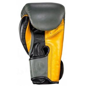Guantes de entrenamiento de combate de cuero genuino profesional para hombres y mujeres Diseño de logotipo personalizado con empuñaduras para Artes Marciales Boxeo - Product Image 2