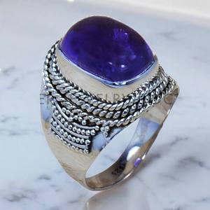 แหวนเงินแท้ 925 ทำมือ ประดับพลอยอเมทิสต์ ราคาขายส่ง - Product Image 2