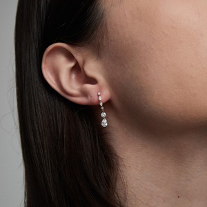 Boucles d'oreilles pendantes en or 14 carats avec diamant de laboratoire taille brillant, bijou unique pour femme, cadeau idéal pour mariage, fête ou anniversaire - Product Image 3