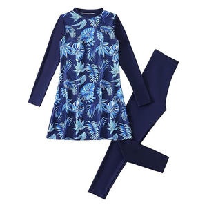 Conjunto de Burkini Profesional para Mujeres Musulmanas, Modesto, Islámico, de Corte Alto, con Estampado y Logotipo Frontal, Manga Larga, para Playa - Product Image 5
