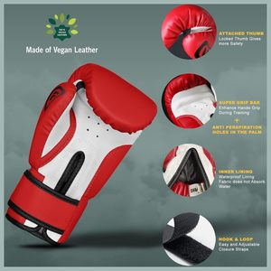 Gants de boxe Muay Thai pour enfants et juniors Farabi Sports avec logo personnalisé, pour l'entraînement au kickboxing et au sparring, en cuir PU - Product Image 4