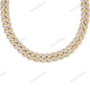 Cadena Cubana de 15 mm y 23 Pulgadas, Chapada en Oro sobre Plata de Ley 925, Cadena Extensible, Joyería de Lujo Estilo Hip Hop Miami para Hombre - Product Image 4