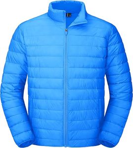 Men's Lightweight <b>Packable</b> Down Coat Waterproof Winter Hooded <b>Jacket</b> with 100% Down Filling Casual Storage Pouch - Product Image 1