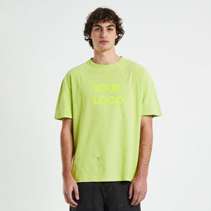 Camiseta de Cuello Redondo Verde Lima para Hombre, Manga Corta, Informal, Básica, de Verano, con Logotipo Personalizado, OEM, ODM, Ropa al por Mayor - Product Image 6