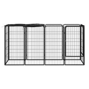 Corral para Perros de Acero con Recubrimiento en Polvo Negro con Puertas y Jaulas de Polietileno para Mascotas - Product Image 2