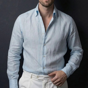 <b>Men's</b> <b>Hawaiian</b> Cotton and Linen Breathable Casual Long Sleeved <b>Shirt</b> Trendy for Spring and Autumn Fashion - Product Image 6