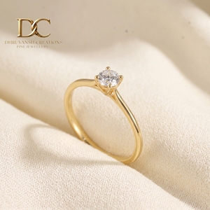 Elegante Anillo de Oro Sólido de 14 Quilates con Diamantes Cultivados en Laboratorio, Certificado IGI, Joyería para Mujer, Corte Brillante Redondo, Regalo Especial - Product Image 3