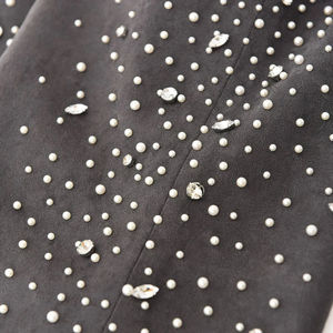 Pantalon de jogging vintage personnalisé en coton French Terry, coupe oversize, avec strass, jambe large, délavé à l'acide, style évasé, pour Sake - Product Image 5