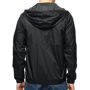 High Quality Outdoor Waterproof Polyester/nylon Waterproof Windproof Outdoor <b>Running</b> Black Hooded Windbreaker <b>Jacket</b> for <b>Men</b> - Product Image 5