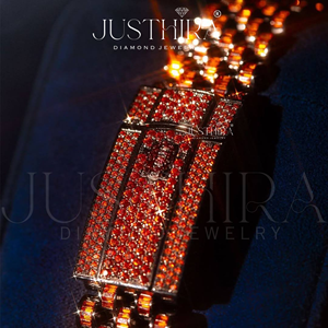 Reloj de Diamantes de Lujo para Hombre, Rojo, con Incrustaciones de Diamantes, Estilo HipHop, a Precio Bajo - Product Image 5