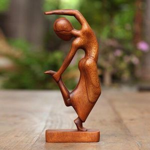 Handcrafted Wooden Spiritual Yoga Sculpture For Modern Home Decor And Meditation Room Decoration - Product Image 1