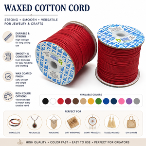 Cordón de Algodón Encerado al por Mayor para la Fabricación de Joyas, Pulseras, Collares, Manualidades, Macramé, Hilo, Cuerda, Suministro a Granel - Product Image 5