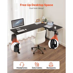 Dual Hooks Heavy Duty Electric Adjustable Height L-Shaped Corner Gaming Desk Carbon Steel <b>Computer</b> <b>Table</b> High Office Desks - Product Image 5