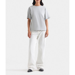 Men's Oversized Cotton T-<b>Shirt</b> Short Sleeve O-Neck Solid Color Casual Knitted <b>Plain</b> Dyed <b>White</b> Gray Fit - Product Image 1