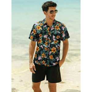 Chemise hawaïenne tendance pour hommes grande taille, respirante, séchage rapide, imprimée numériquement, en coton/polyester tissé, motif 3D d'été, manches courtes - Product Image 3