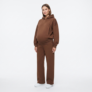 Conjunto de Sudadera Holgada y Pantalones de Maternidad para Mujer, Traje Deportivo de Lactancia, 100% Algodón Felpa - Product Image 6