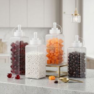 Wholesale Square PE Wide Mouth Plastic <b>Squeeze</b> <b>Bottles</b> 360ml 600ml 800ml 1000ml with Cap for Salad Sauce, Vietnam Factory - Product Image 5